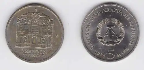 DDR Gedenk Münze 5 Mark Dresden Zwinger 1985 vz (136446)