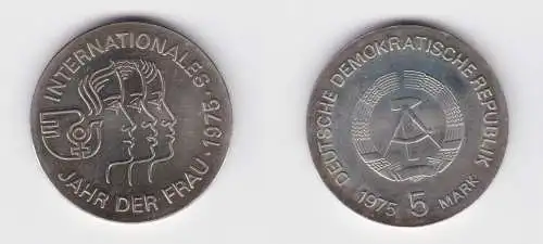 DDR Gedenk Münze 5 Mark Internationales Jahr der Frau 1975 Stempelglanz (136694)