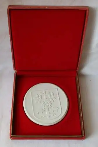 DDR Meissner Porzellan Medaille Stadt Eberswalde-Finow Stadtwappen (123954)