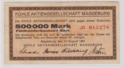 3 Millionen Mark Banknote Kohle AG Magdeburg 14.8.1923 (139207)