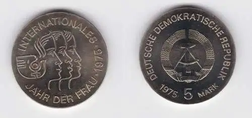 DDR Gedenk Münze 5 Mark Internationales Jahr der Frau 1975 Stempelglanz (137349)