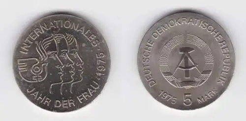 DDR Gedenk Münze 5 Mark Internationales Jahr der Frau 1975 Stempelglanz (136652)