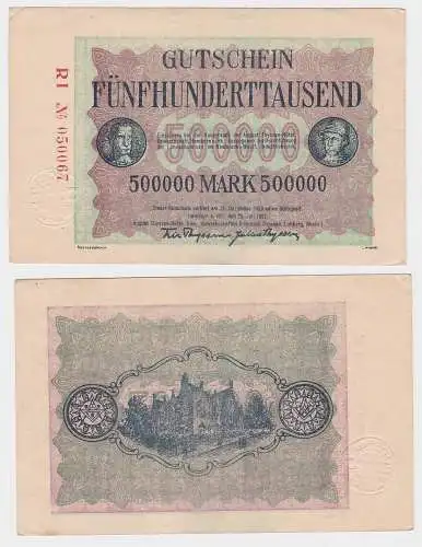 500000 Mark Banknote Inflation Hamborn August Thyssen Hütte 1923 (111779)