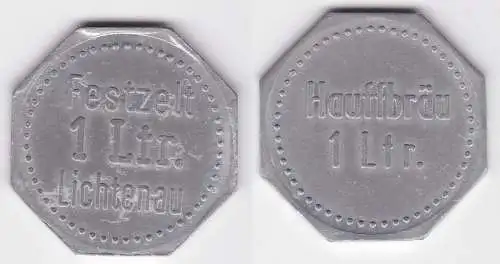 Aluminium Wertmarke Hauff-Bräu Festzelt 1 Liter Lichtenau (Bayern) (120438)