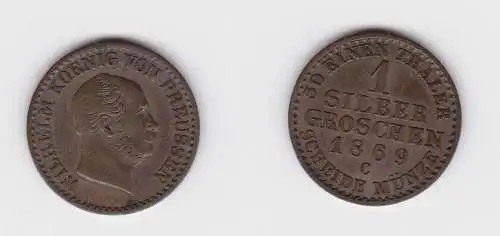 1 Silbergroschen Münze Preussen 1869 C ss+ (122941)