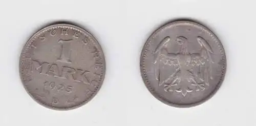 1 Reichsmark Silber Münze Weimarer Republik 1925 D ss (124741)