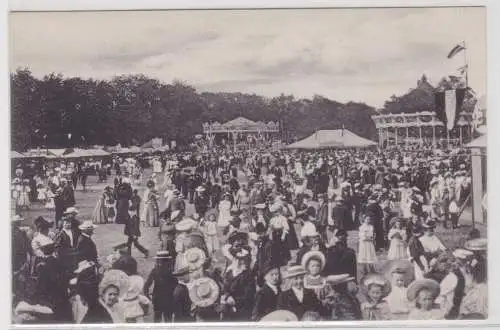 04371 Ak Sedanfest in Aschersleben - Volksfest, Festwiese, Karussell um 1910
