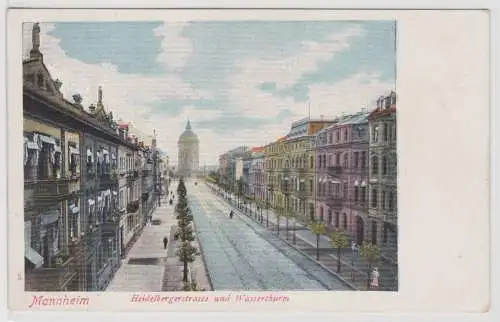 60295 Ak Mannheim Heidelbergerstraße und Wasserturm um 1900