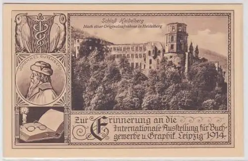 94530 AK Weltausstellung für Buchgewerbe und Graphik, Leipzig 1914 Heidelberg