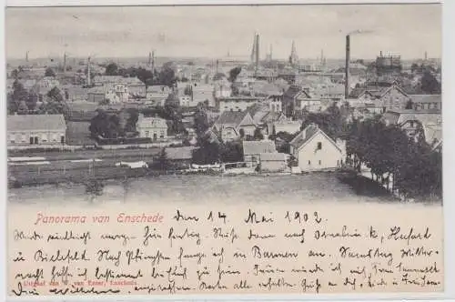 57016 Ak Panorama von Enschede 1902