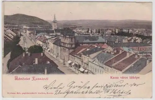 94532 AK Üdvölet Kassáról Kassa Varos Latkepe 1899