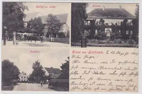 98232 Mehrbild Ak Gruß aus Leichnam Spreewiese Gasthof zur Linde usw. 1909