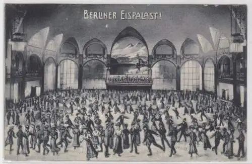 64567 AK Berliner Eispalast - Tanzpartie auf Eisfläche 1908