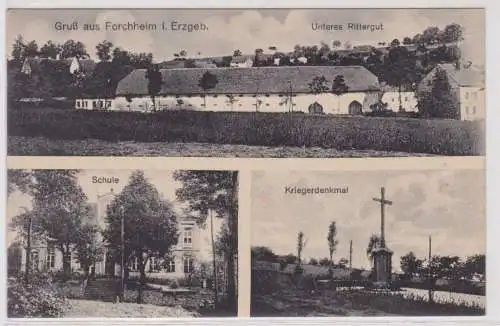 72649 Mehrbild Ak Gruß aus Forchheim im Erzgebirge unteres Rittergut usw. 1930