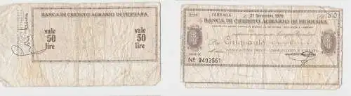 50 Lire Banknote Italien Italia Banca di Credito Agrario di Ferrara 1976(155912)