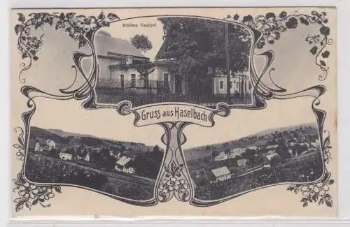 77138 Mehrbild Ak Gruß aus Haselbach Gläßers Gasthof 1920