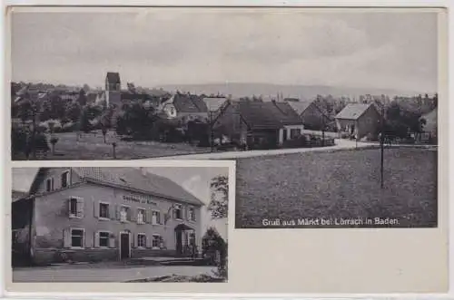 99481 Feldpost AK Mäkrt Amt Lörrach - Gasthaus zur Krone, Besitzer E.Hagist 1942