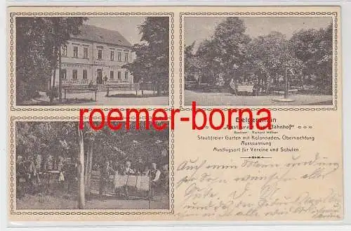 77209 Mehrbild Ak Belgershain "Restaurant zum Bahnhof" 1925