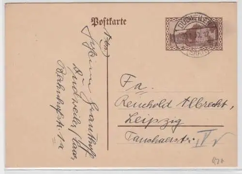 96917 Ganzsachen Postkarte Saargebiet Dudweiler 1930