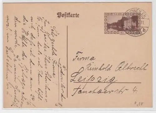 97562 Ganzsachen Postkarte Saargebiet Dudweiler 1929