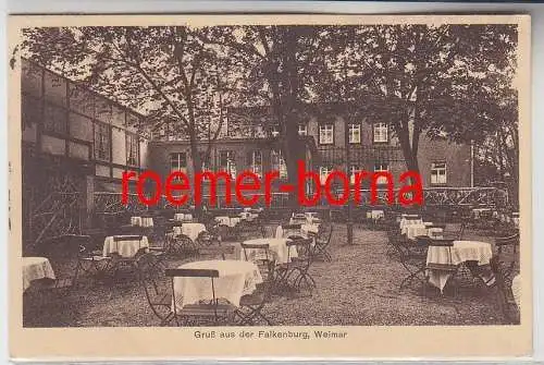 55932 Ak Gruß aus der Falkenburg Weimar 1930