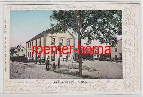 68323 Ak Gruss aus Gross-Dubrau Gasthaus 1906