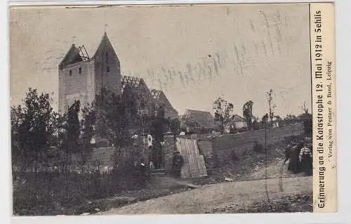 93496 AK Erinnerung an die Katastrophe 12. Mai 1912 in Sehlis - zerstörte Kirche