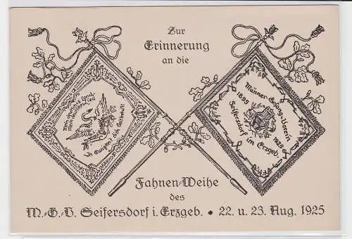 92692 AK Erinnerung an die Fahnenweihe des Männergesangsverein Seifersdorf 1925
