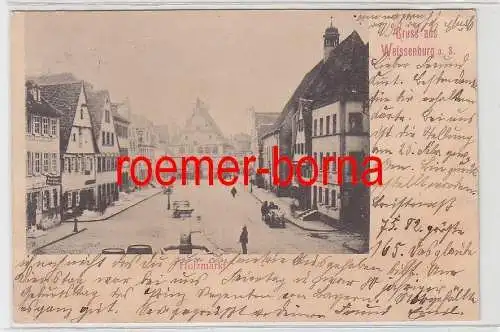 76740 Ak Gruss aus Weissenburg a.S. Holzmarkt 1901