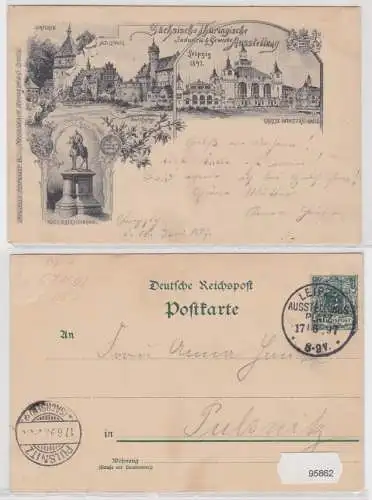95862 Ganzsache PP9/C17 Leipzig sächs. thür.Industrie & Gewerbe Ausstellung 1897