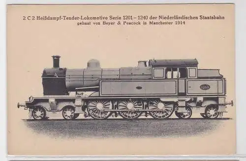 47496 Ak Heißdampf-Tenderlokomotive Serie 1201-1240 niederländ. Staatsbahn 1914
