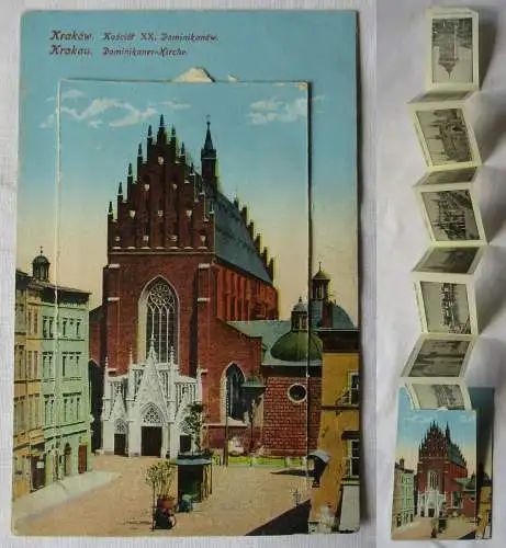 21173 Leporello AK Kraków (Krakau) Dominikaner-Kirche 1916