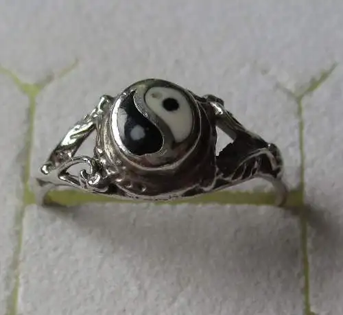 Eleganter 925er Sterling Silber Ring Yin und Yang Emblem (143909)