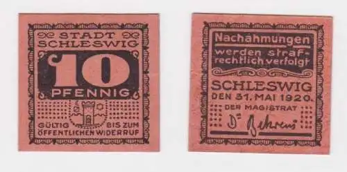 10 Pfennig Banknote Notgeld Stadt Schleswig 31.Mai 1920 (142249)