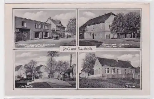 89908 Mehrbild Ak Gruß aus Muschwitz Gasthaus, Schmiede, Schule um 1940