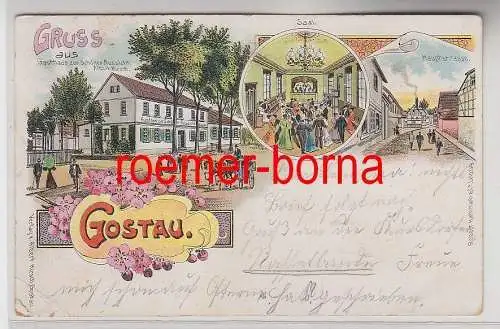 75609 Ak Lithografie Gruss aus Gostau Gasthaus zur Schönen Aussicht 1922