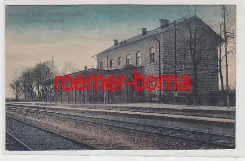 75471 Ak Gruß aus Biehla bei Elsterwerda Oberlausitzer Bahnhof um 1920