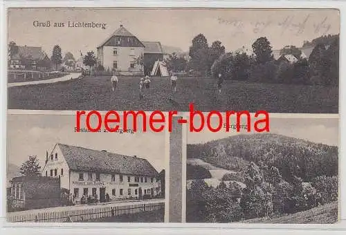75114 Mehrbild Ak Gruß aus Lichtenberg Restaurant zum Burgberg um 1920