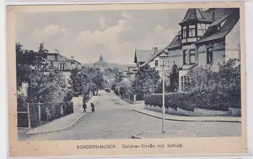 57728 AK Sondershausen - Göldner-Straße mit Schloß 1942