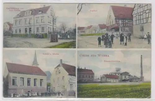95577 Mehrbild Ak Gruß aus Wyhra Braunkohlenwerk, Gasthof, Schule usw. 1917