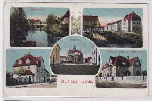 95815 Mehrbild Ak Regis Bezirk Leipzig Kontor d.Verein.Flanschenfabr. 1915