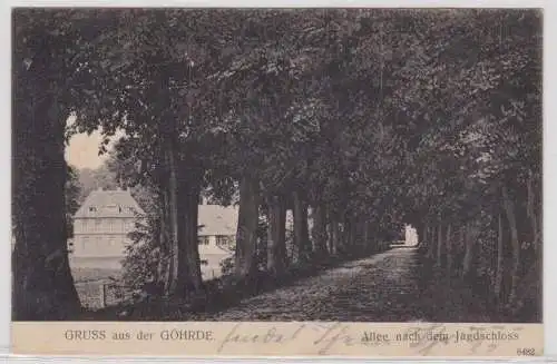 45053 Ak Gruß aus der Göhrde Allee nach dem Jagdschloss 1907