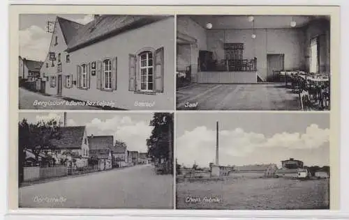 95017 Mehrbild Ak Bergisdorf bei Borna Gasthof, chem.Fabrik um 1930