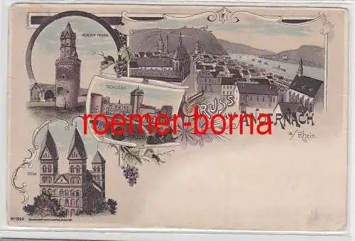 39239 Ak Lithographie Gruß aus Andernach am Rhein um 1900