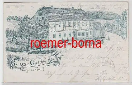 74350 Ak Gruss vom Gasthof in Weigmannsdorf 1900