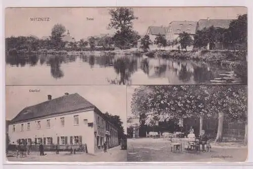 95133 Mehrbild Ak Witznitz bei Borna Total, Gasthof, Gasthofsgarten um 1910