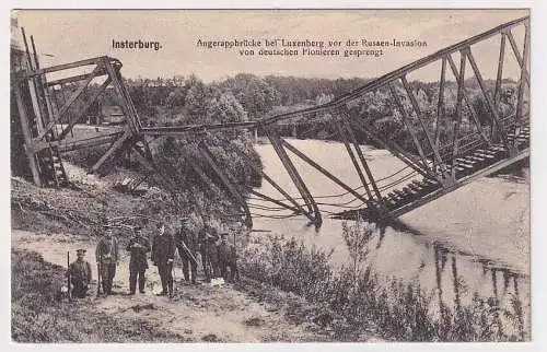 904088 Ak Insterburg (Tschernjachowsk) Angerappbrücke bei Luxenberg 1915
