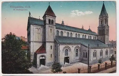 58146 Ak Königshütte O.-S. Chorzow St.Hedwigskirche um 1910