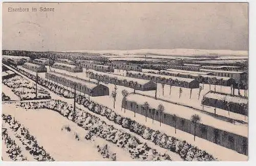 907152 Ak Elsenborn Übungsplatz im Schnee 1913