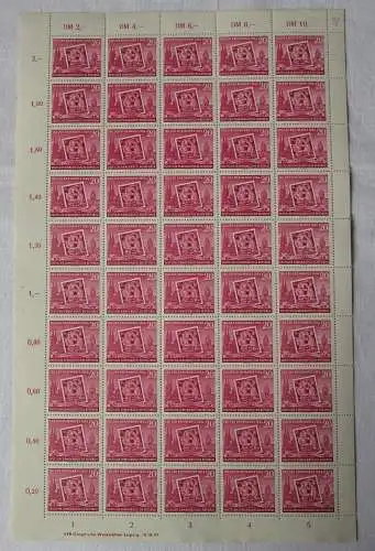 DDR 50er Bogen Tag der Briefmarke 1954 Mi 445 Plattenfehler postfrisch (167247)
